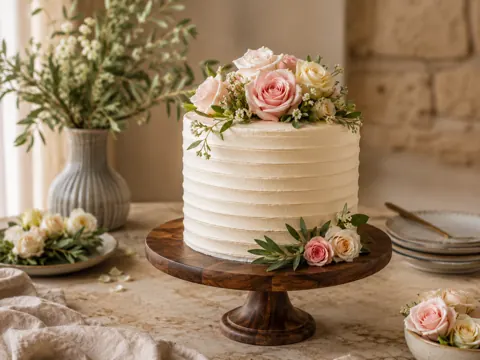 Celebration cake with roses